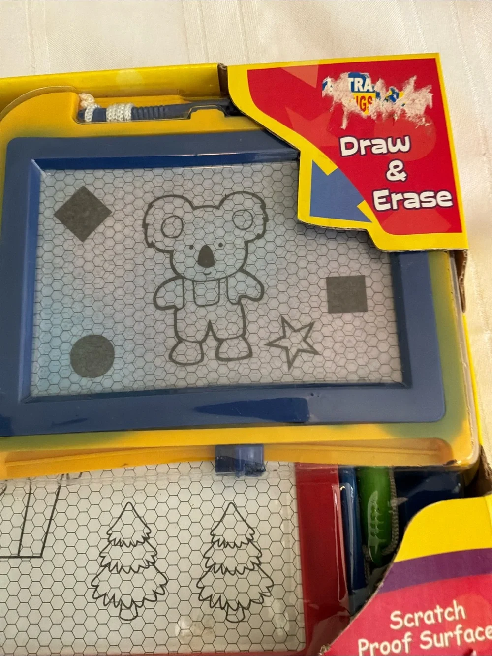 2-Pack Kids Magnetic Draw & Erase Boards - Yellow and Red